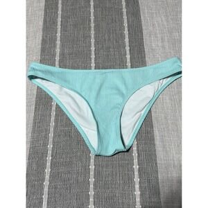Unbranded Aqua Blue Ribbed Bikini Bottoms Women Size L I think‎ Swim Briefs
